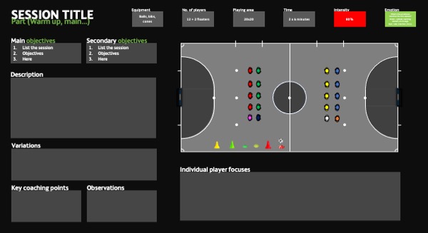 Futsal session plan template